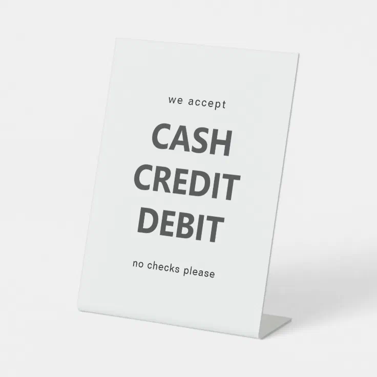 Payment Method Business Professional Modern Pedestal Sign Zazzle