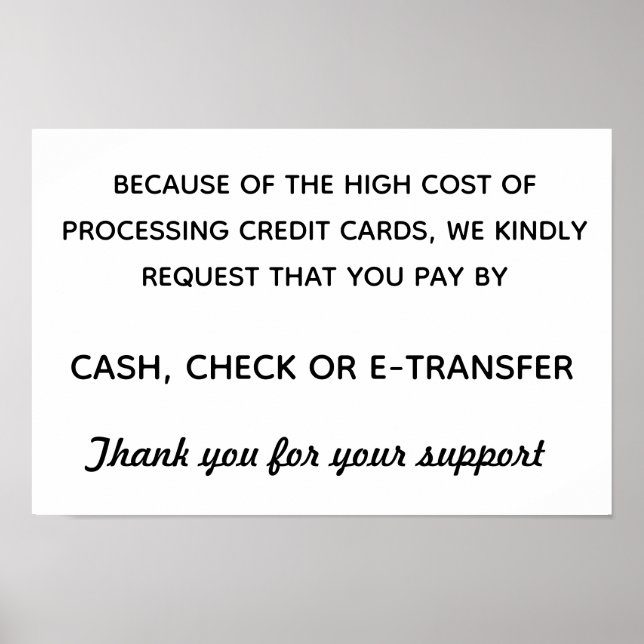 Payment method poster (Front)