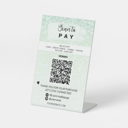  PAYMENT QR Table top Table Tent  Pedestal Sign