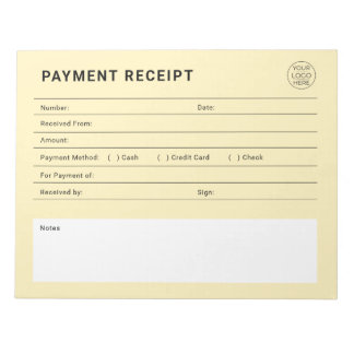 Payment Receipt Business Logo Notepad