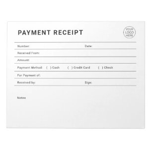Payment Receipt Business Logo Notepad