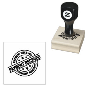 PAYMENT RECEIVED Logo Billing Business Jet Black Rubber Stamp