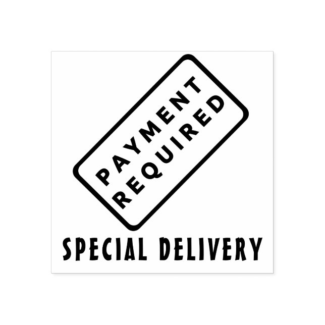 Payment required  /  special delivery rubber stamp (Imprint)