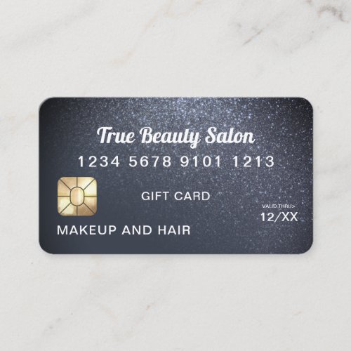 Payne Gray Glitter Credit Card Gift Certificate