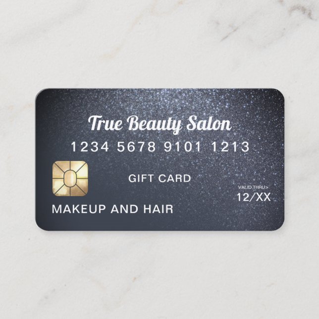 Payne Gray Glitter Credit Card Gift Certificate (Front)