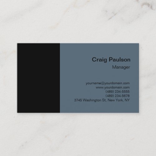 Paynes Grey Black Plain Simple Business Card