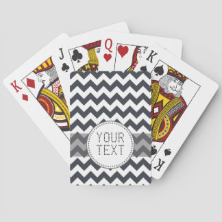 Paynes Grey Chevron with Custom Text Poker Cards