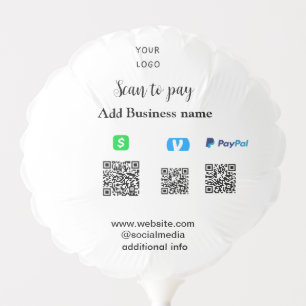 Paypal Cashapp venmo scan to pay QR add business Balloon