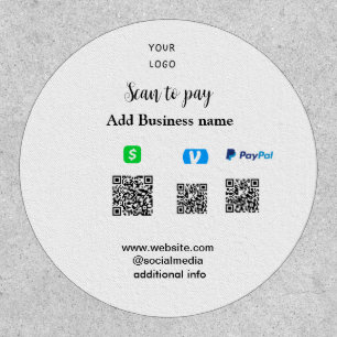 Paypal Cashapp venmo scan to pay QR add business Patch