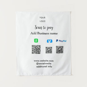 Paypal Cashapp venmo scan to pay QR add business Tapestry