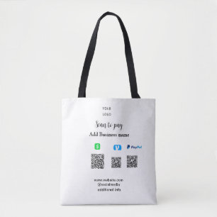 Paypal Cashapp venmo scan to pay QR add business Tote Bag