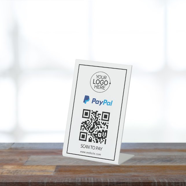 PayPal QR Code Payment Add Logo Contactless  Pedestal Sign (PayPal QR Code Payment Add Logo Contactless Pedestal Sign)