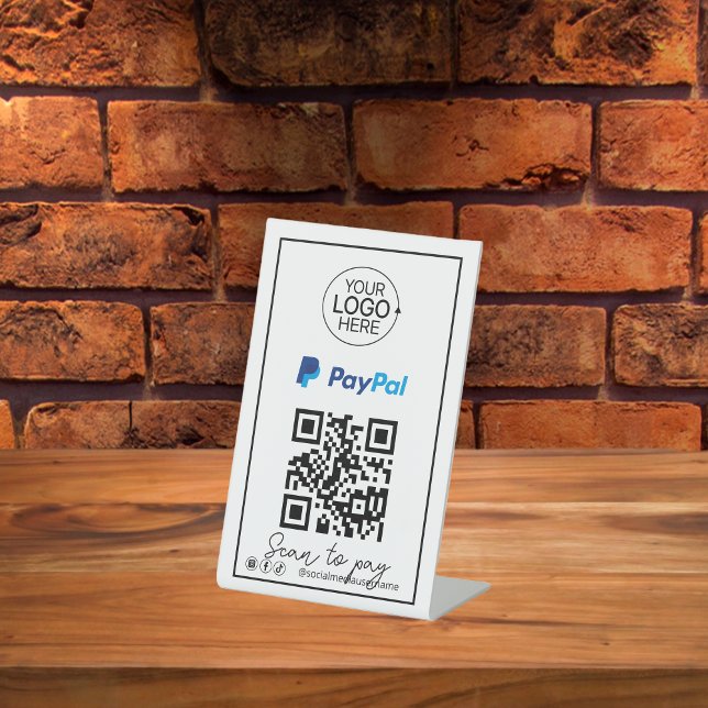 PayPal QR Code Payment Logo Script Social Media Pedestal Sign (PayPal QR Code Payment Logo Script Social Media Pedestal Sign)