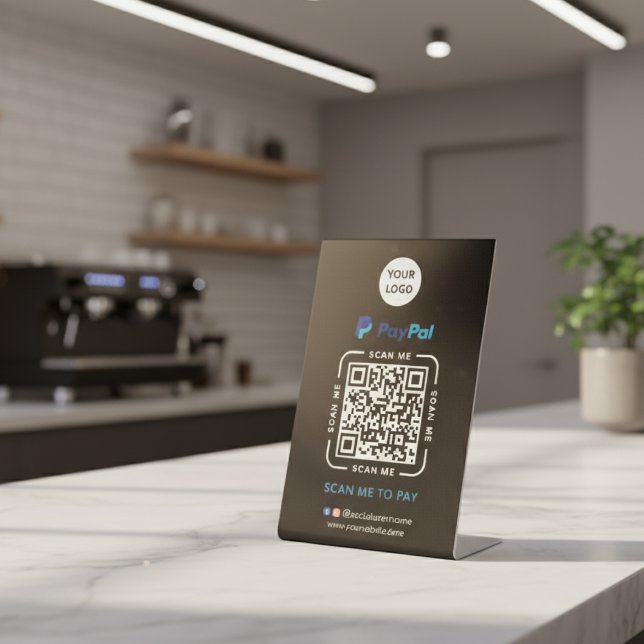 Paypal QR Code Payment | Scan to Pay Business Logo Pedestal Sign (Creator Uploaded)