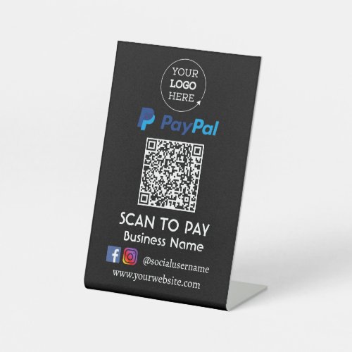 Paypal QR Code Payment  Scan to Pay Pedestal Sign