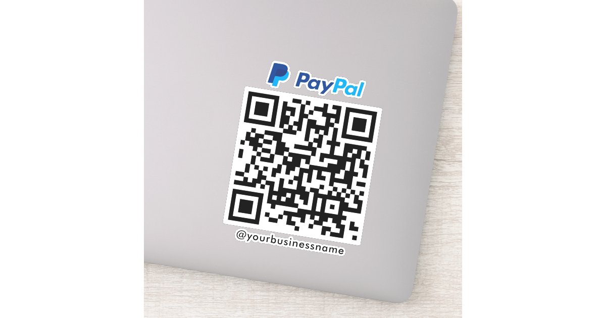 Paypal QR Code Payment Scan to Pay White Sticker | Zazzle