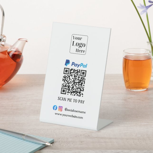 Paypal QR code Pedestal Sign for Your Business (In SItu)