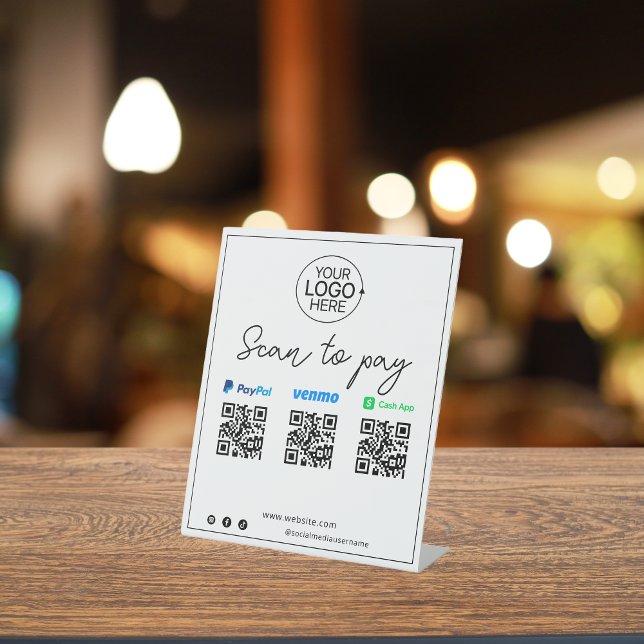 PayPal Venmo Cash App Mobile Payment Script Pedestal Sign (PayPal Venmo Cash App Mobile Payment Script Pedestal Sign)