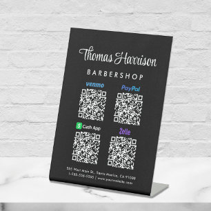 Paypal Venmo CashApp Zelle QR Code Scan to Pay Pedestal Sign