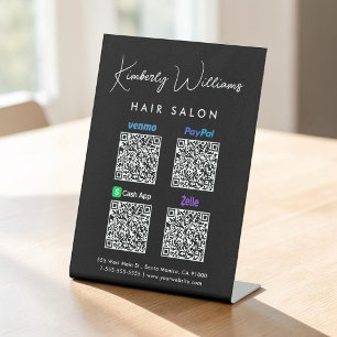 Paypal Venmo CashApp Zelle Scan to Pay QR Code Pedestal Sign