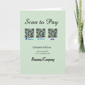 paypal venmo visa card scan to pay QR social media