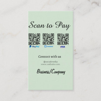 paypal venmo visa card scan to pay QR social media