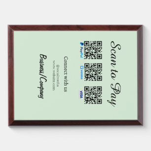 paypal venmo visa card scan to pay QR social media Award Plaque