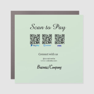 paypal venmo visa card scan to pay QR social media Car Magnet
