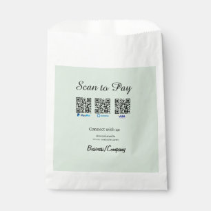 paypal venmo visa card scan to pay QR social media Favor Bag