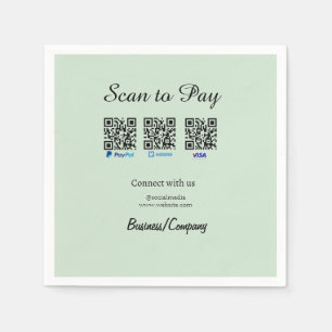 paypal venmo visa card scan to pay QR social media Napkins