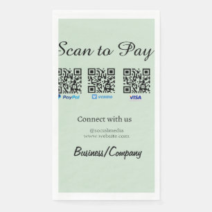 paypal venmo visa card scan to pay QR social media Paper Guest Towels