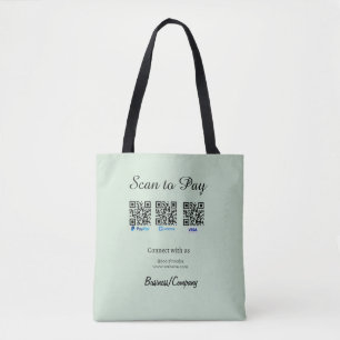 paypal venmo visa card scan to pay QR social media Tote Bag