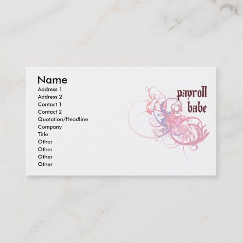 Payroll Babe Business Cards