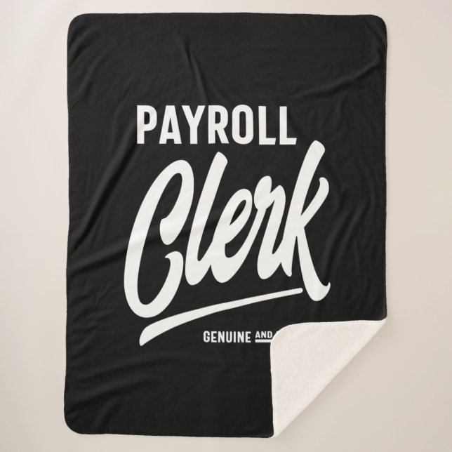 Payroll Clerk Job Title Gift Sherpa Blanket (Front)