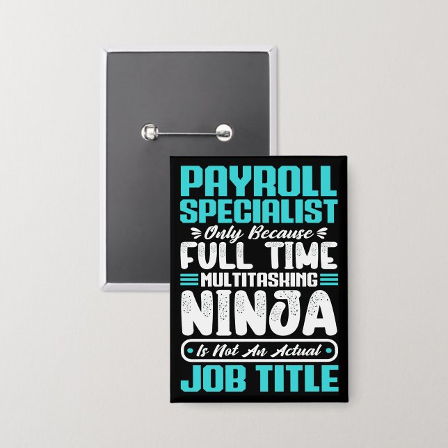 Payroll Specialist Job Title Profession Skills Button (Front/Back)