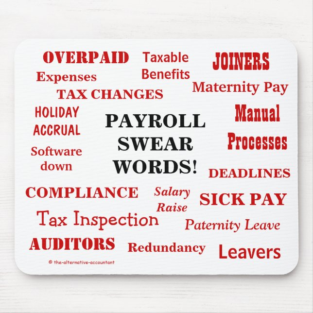 Payroll Swear Words Annoying Funny Payroll Gift Mouse Pad (Front)