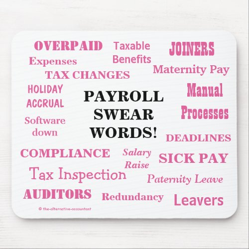 Payroll Swear Words Funny Payroll Words Gift Mouse Pad