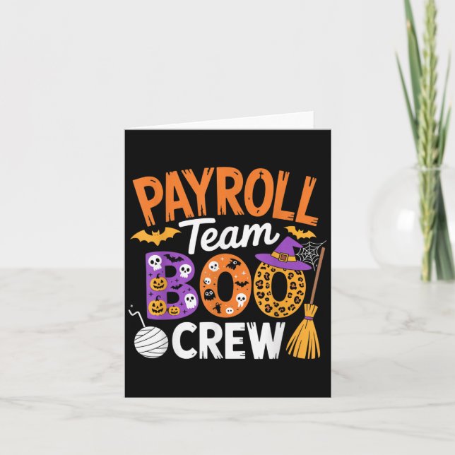 Payroll Team Boo Crew Halloween Matching Soky Outf Card (Front)