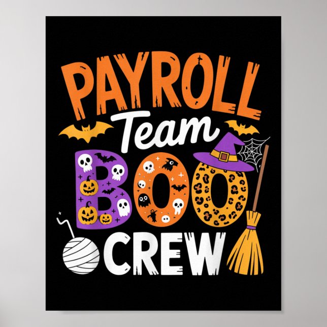 Payroll Team Boo Crew Halloween Matching Soky Outf Poster (Front)