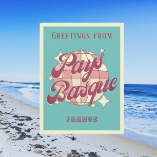 Pays Basque France vacation retro Postcard