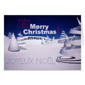 Paysage de Neige 3D computer Art Carte de Noel (Front Horizontal)
