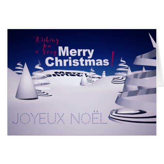 Paysage de Neige 3D computer Art Carte de Noel (Front Horizontal)