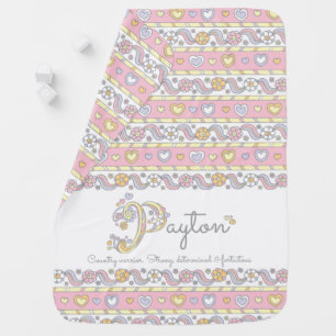 Payton name and meaning hearts baby blanket