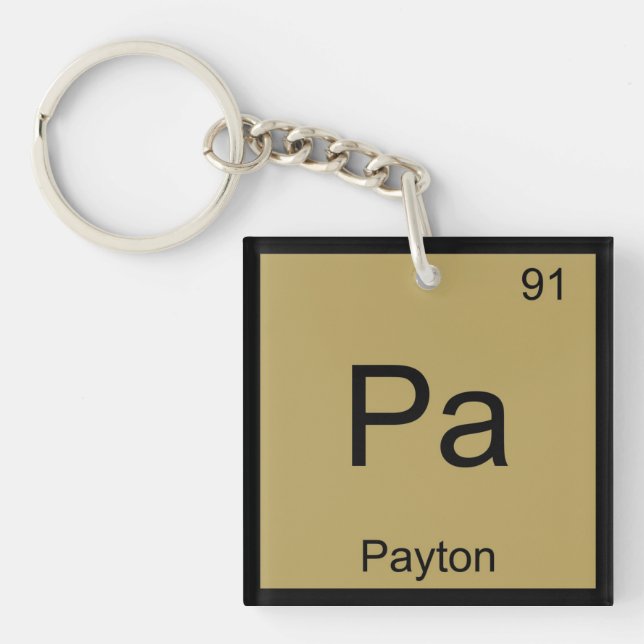Payton Name Chemistry Element Periodic Table Keychain (Front)