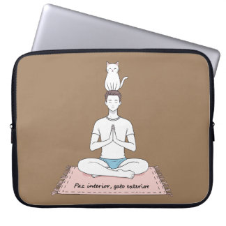 Paz Interior, Gato Exterior Laptop Sleeve