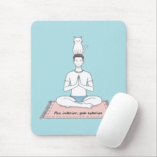 Paz Interior, Gato Exterior Mouse Pad
