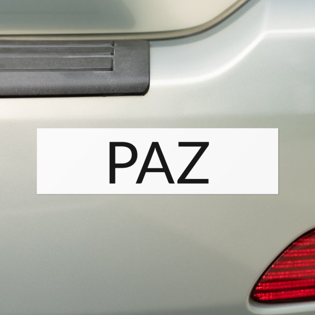 Paz white black Spanish peace simple minimalist Bumper Sticker (On Car)