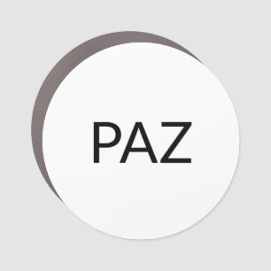Paz white black Spanish peace simple minimalist Car Magnet