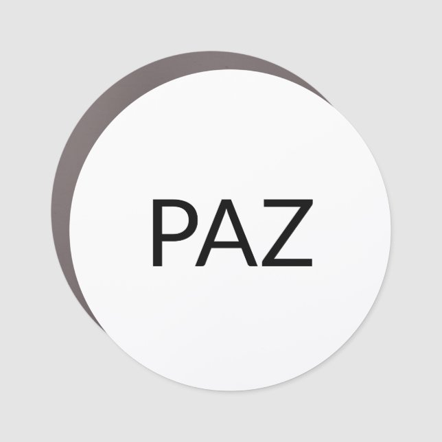 Paz white black Spanish peace simple minimalist Car Magnet (Front)