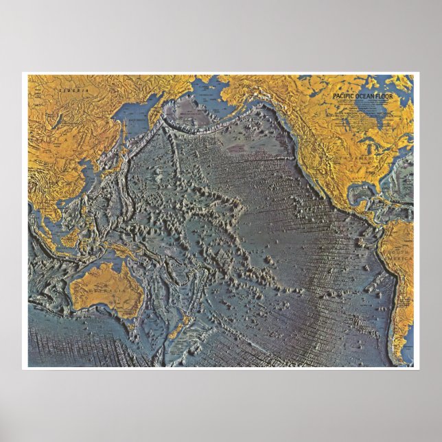 " Pazifik: 1969/heute - Meeresboden Karte  Poster (Front)